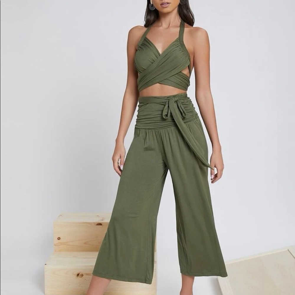 Backless Wide Leg Jumpsuit
